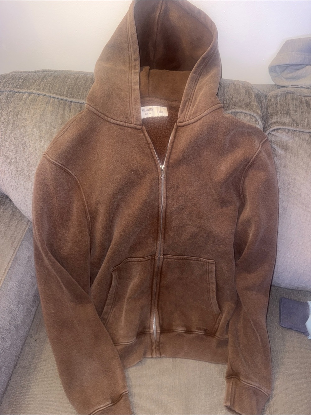 Hollister Brown Full-Zip Hooded Jacket for Kids